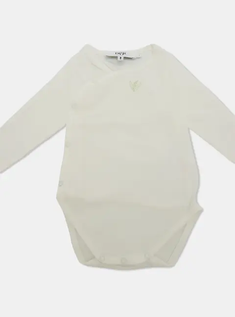 Baby Dior White Leaf Embroidered Jersey Bodysuit 1 Yr