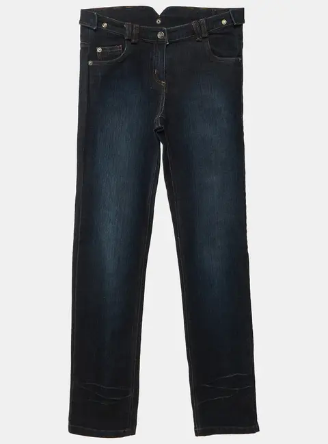 Christian Dior Kids Dark Blue Logo Embroidered Denim Straight Fit Jeans 10 Yrs Waist 25"
