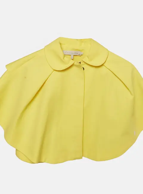 Christian Dior Girl Yellow Cotton Pleated Cape 3Yrs