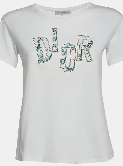 Christian Dior White Logo Detail Crewneck T-Shirt 12 Yrs