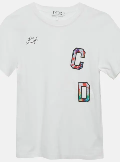 Baby Dior White CD Appliqu&eacute; Jersey Dear Sunlight T-Shirt 10 Yrs