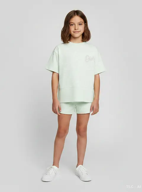 Dior Kids Mint Green Logo Appliqu&eacute; Tonal Print Jersey T-Shirt 10 Yrs