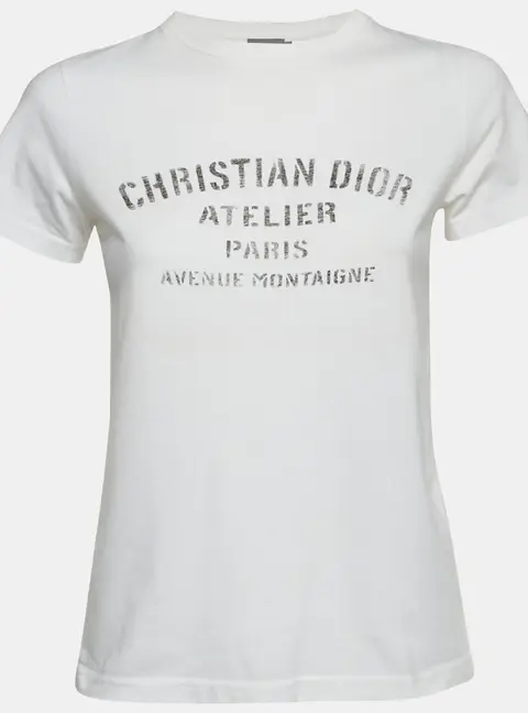 Dior Homme White Logo Print Jersey Crewneck T-Shirt 12+ Yrs
