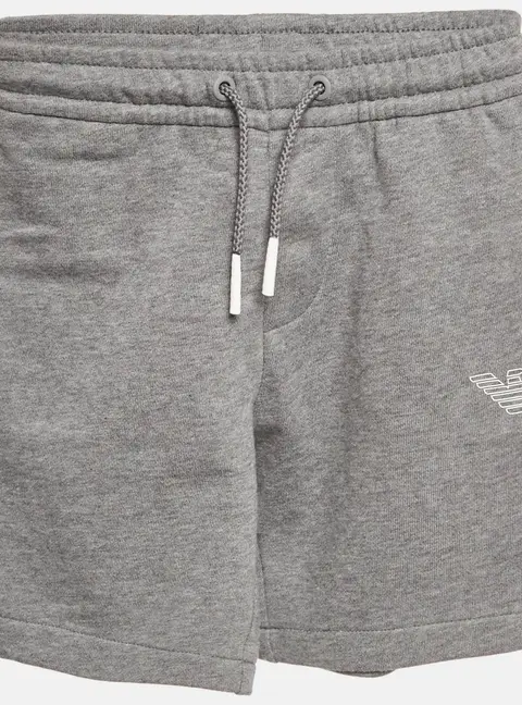 Emporio Armani Kids Grey Cotton Knit Drawstring Shorts 6 Yrs
