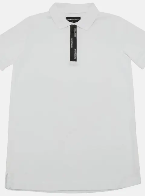 Emporio Armani Kids White Jersey Zipper Detail T-Shirt 10 Yrs