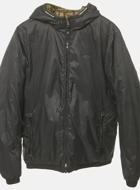 Emporio Armani Kids Midnight Blue Synthetic Reversible Hooded Puffer Jacket 14Yrs