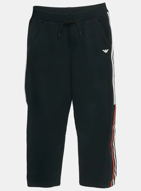 Emporio Armani Kids Navy Blue Side Stripe Cotton Trousers 10Yrs