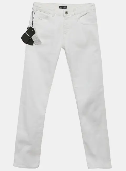 Emporio Armani Kids White Denim Slim Fit Jeans 10Yrs Waist 23"