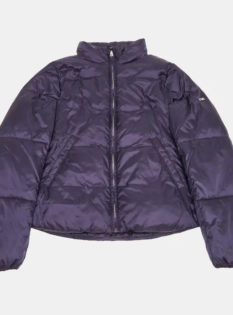 Emporio Armani Kids Purple Synthetic Concealed Hood Puffer Jacket 10Yrs
