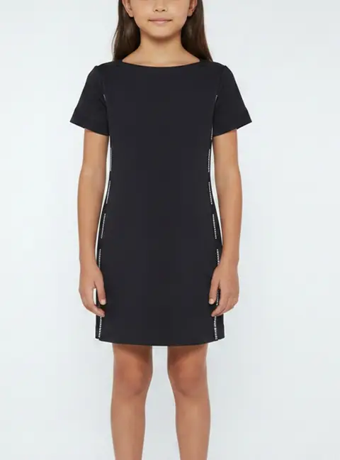 Emporio Armani Kids Navy Blue Logo Tape Jersey Side-Zip Dress 14 Yrs