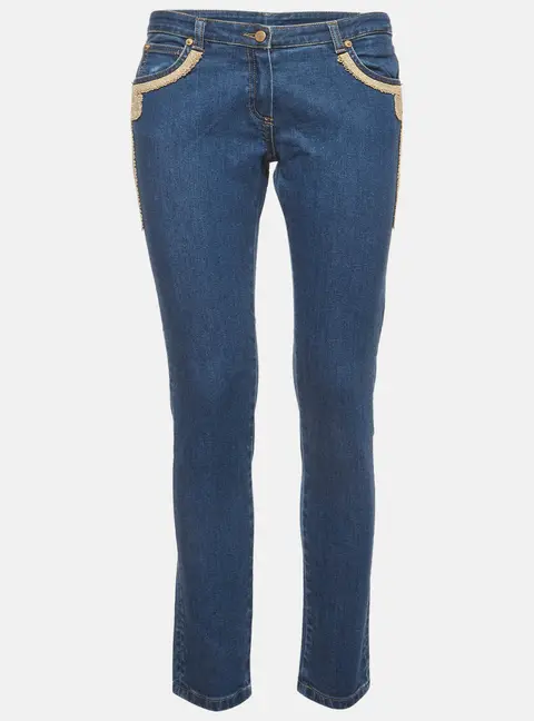 Ermanno Scervino Junior Kids Blue Denim Straight Fit Jeans 16 Yrs