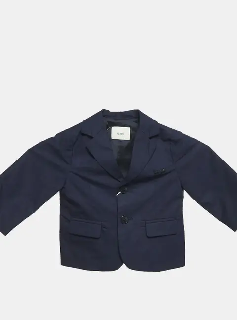 Fendi Kids Midnight Blue Cotton Blazer 9 M