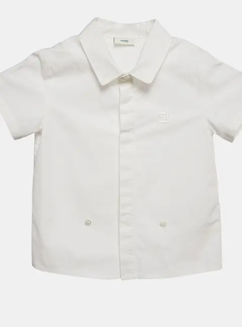 Fendi Kids White Cotton Blend Shirt 18M