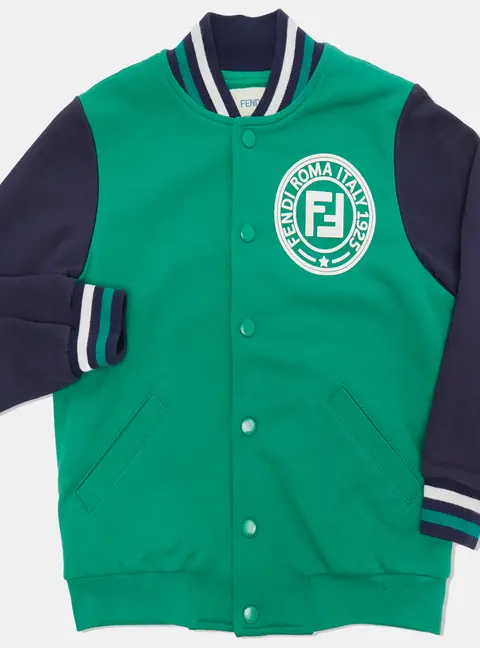 Fendi Kids Green Cotton Varsity Jacket 5Yrs