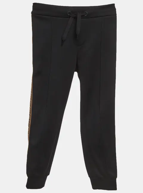 Fendi Kids Black FF Side Stripe Jersey Joggers 6Yrs