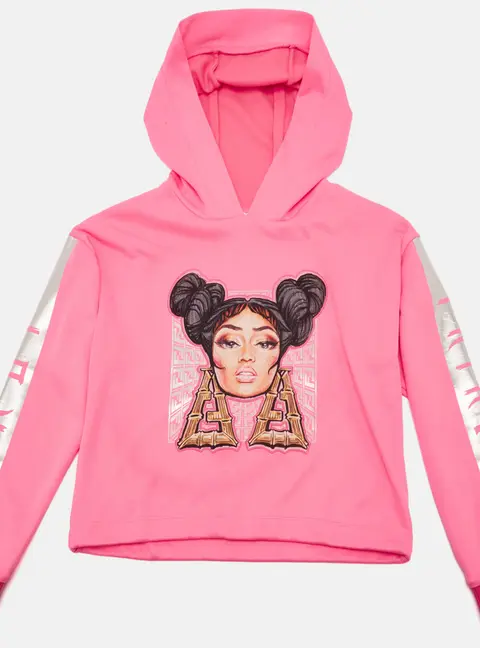 Fendi Kids Pink Nicki Minaj Print Jersey Hoodie 10 Yrs
