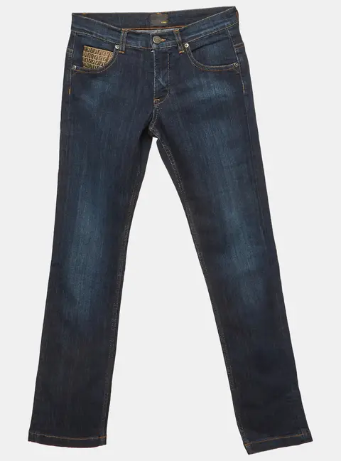 Fendi Blue Denim Straight Fit Jeans 10 Yrs/Waist 24"