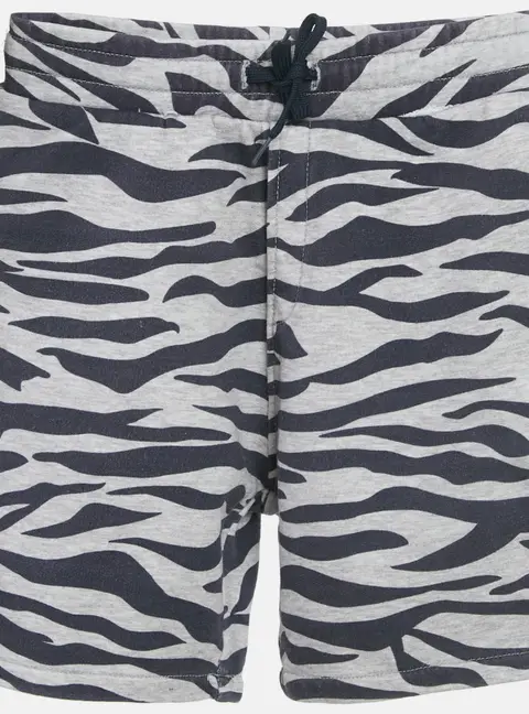 Kenzo kids Grey /Navy Blue Tiger Striped Cotton Drawstring Shorts 8Yrs