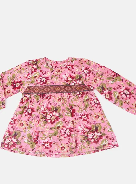 Kenzo Kids Pink Floral Print Cotton Dress 12M