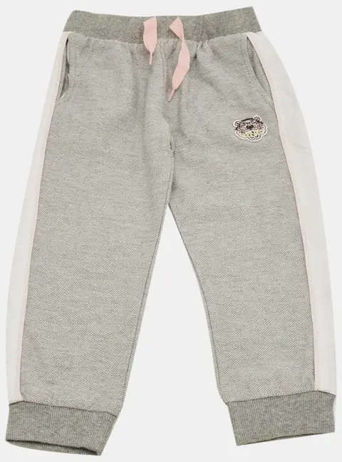 Kenzo Kids Grey Logo Applique Cotton Joggers 4Yrs