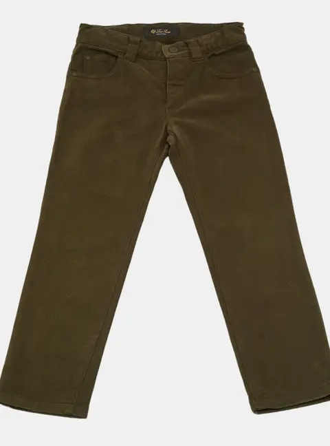 Loro Piana Kids Green Cotton Drill Jeans 6Yrs/Waist 22"