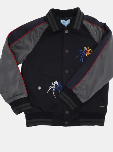 Lanvin Multicolor Cotton and Nylon Spider Embroidered Jacket 6 Yrs