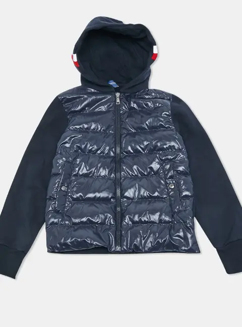 Moncler Navy Blue Nylon Zip Up Down Jacket 10 Yrs
