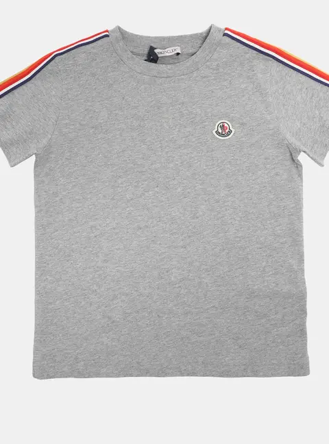 Moncler Grey Jersey Logo Patch T-Shirt 6 Yrs