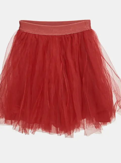 Monnalisa Kids Red Tulle Flared Mini Skirt 12 Yrs