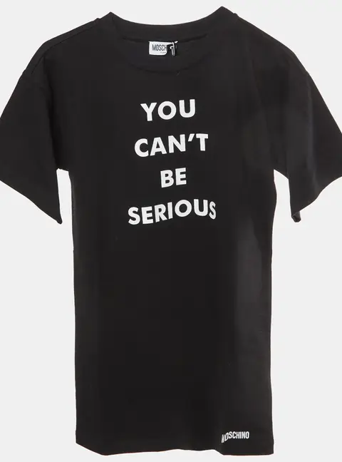 Moschino Teen Black Printed Cotton T-Shirt Dress 10Yrs