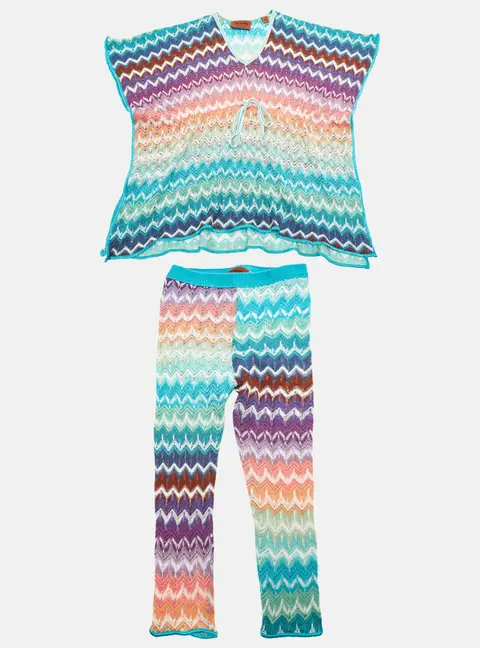 Missoni Blue Zig Zag Knit Top and Pants Set 4Yrs