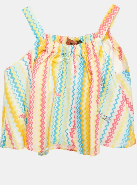 Missoni Multicolor Zig Zag Print Cotton Top 6Yrs