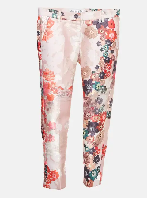 Simonetta Kids Pink Floral Jacquard Trouser 6 Yrs
