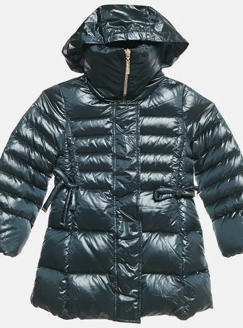 Simonetta Kids Navy Blue Nylon Hooded Down Jacket 4 Yrs