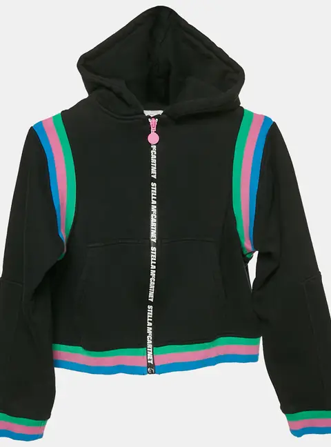 Stella McCartney Navy Blue Cotton Knit Hooded Jacket 12 Yrs