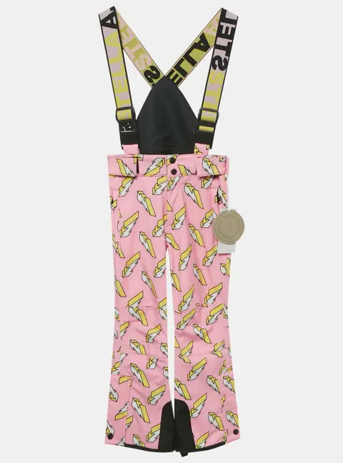 Stella McCartney Kids Pink Lightning Bolt Print Synthetic Ski Trousers 6 Yrs
