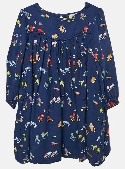 Stella McCartney Blue Skate Print Crepe Dress 18 M