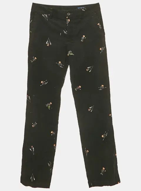 Polo Ralph Lauren Kids Black Bear Print Corduroy Pants 10 Yrs