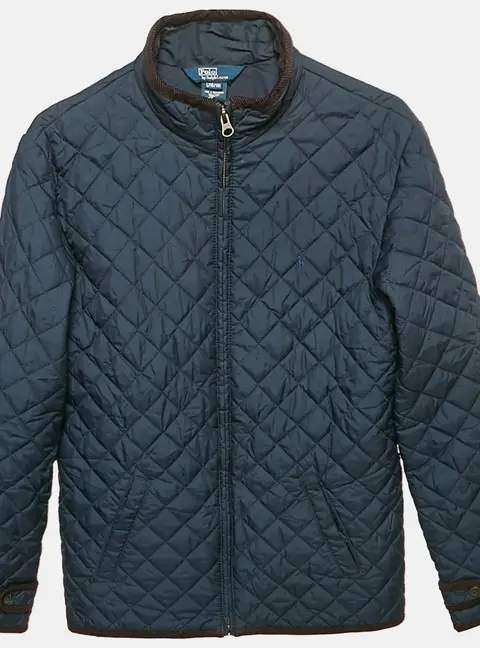 Polo Ralph Lauren Navy Blue Quilted Zip Front Jacket L /16-18 Yrs