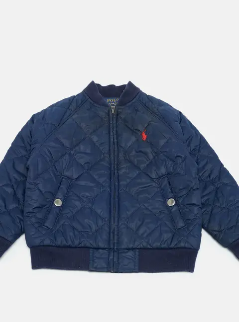 Polo Ralph Lauren Navy Blue Quilted Synthetic Zip Front Jacket 2T