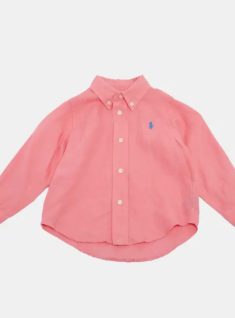 Ralph Lauren Kids Pink Linen Full Sleeve Shirt 18M