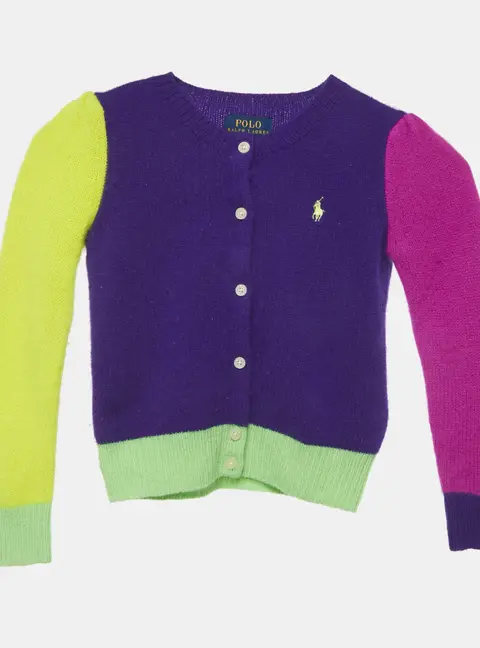 Polo Ralph Lauren Kids Purple Wool Cardigan 4 Yrs
