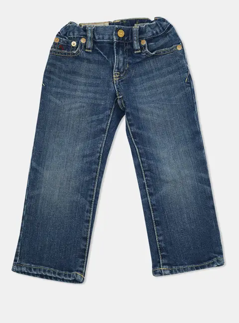 Polo Ralph Lauren Kids Navy Blue Faded Denim Jeans 2 Yrs