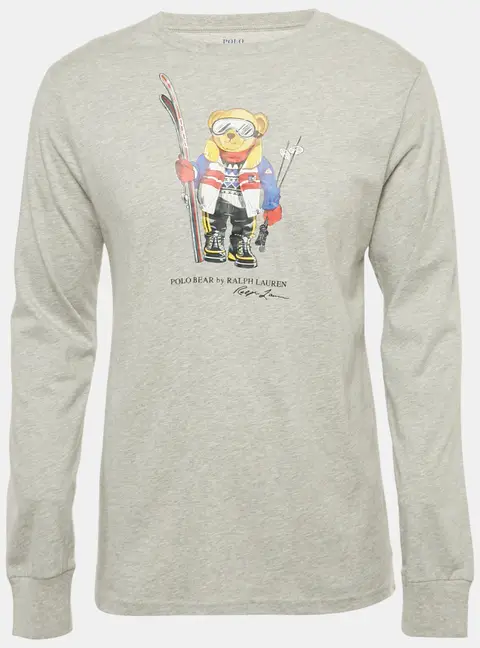 Polo Ralph Lauren Boys Grey Printed Jersey Long Sleeve T-Shirt XL/18-20 Yrs