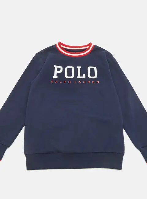 Polo Ralph Lauren Kids Blue Printed Cotton Crewneck Sweater 7Yrs