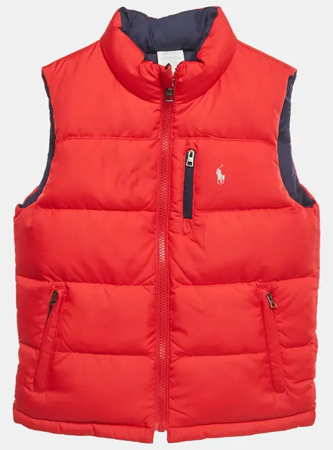 Polo Ralph Lauren Kids Red/Navy Blue Synthetic Reversible Gilet 7Yrs