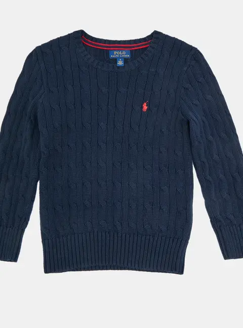 Polo Ralph Lauren Kids Navy Blue Cable Knit Sweater 5Yrs