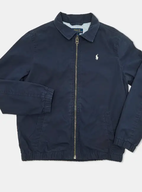 Polo Ralph Lauren Kids Blue Cotton Zip-Up Jacket 7Yrs