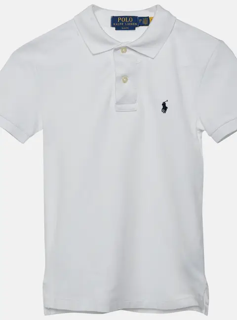 Polo Ralph Lauren White Pique Knit Polo T-Shirt 8 Yrs