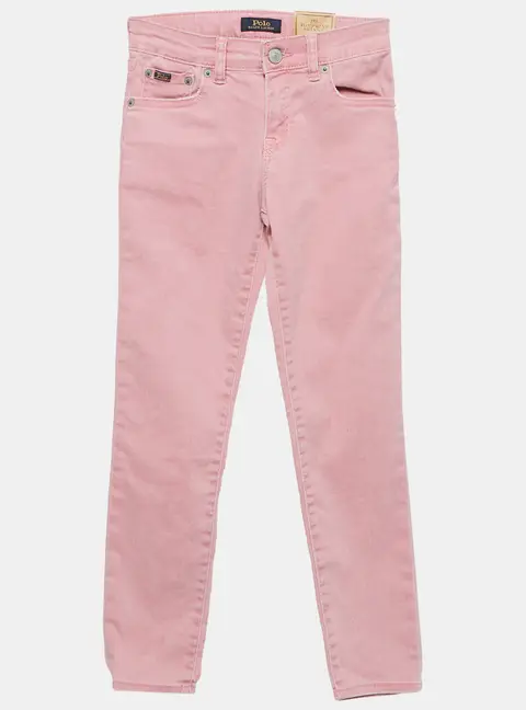 Polo Ralph Lauren Kids Pink Denim Tompkins Skinny Jeans 10 Yrs Waist 24"